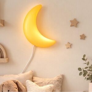 Vintage IKEA Moon Wall Night Light - Soft Yellow Crescent Lamp